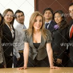 business woman leading a team